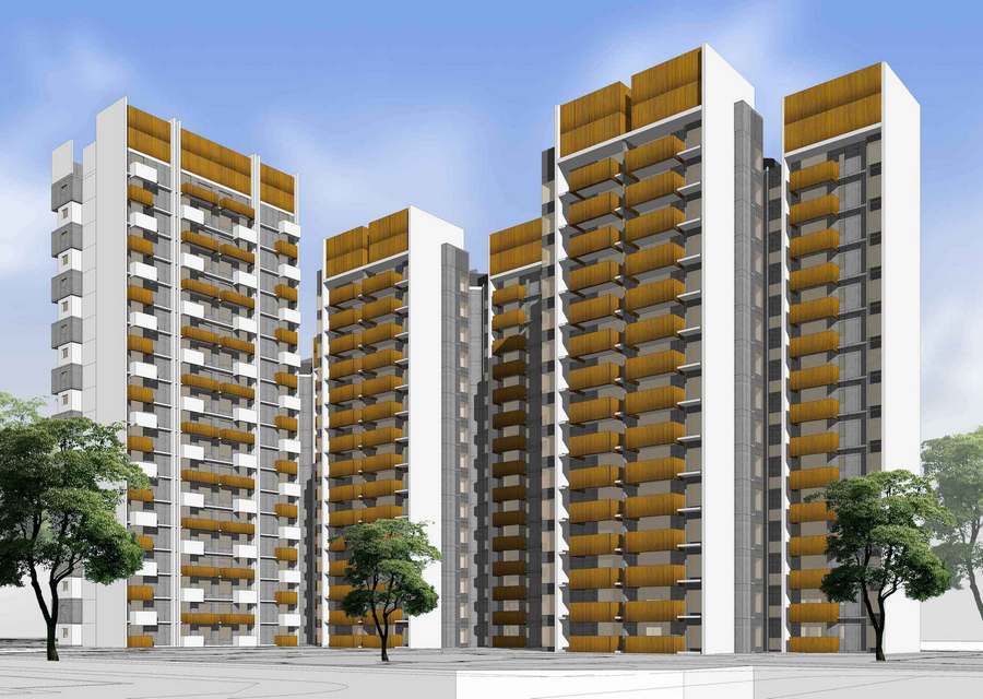 3D модель многоэтажного жилого здания при строительном проектировании