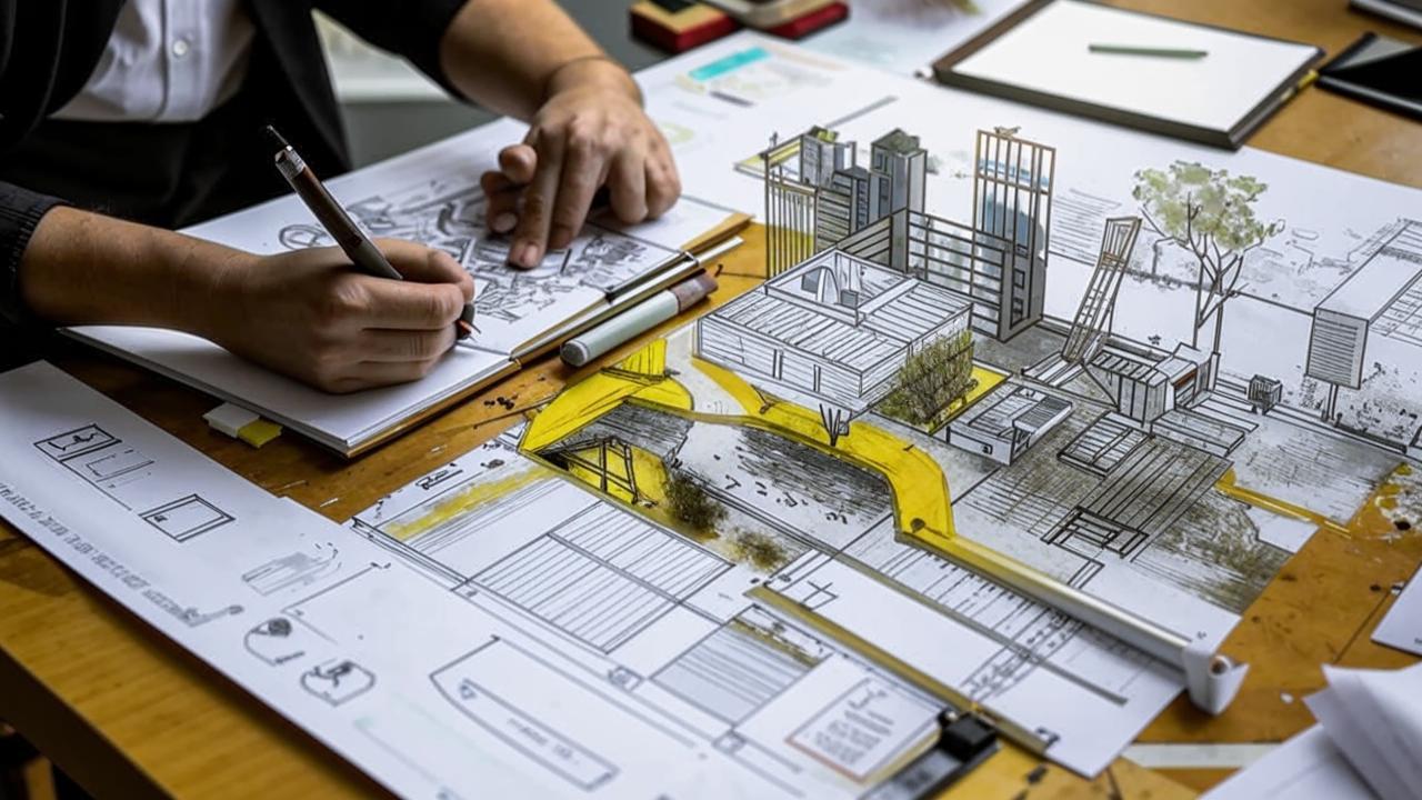 Эскизное проектирование. Разработка эскиза, формирование планировки, внешнего вида здания