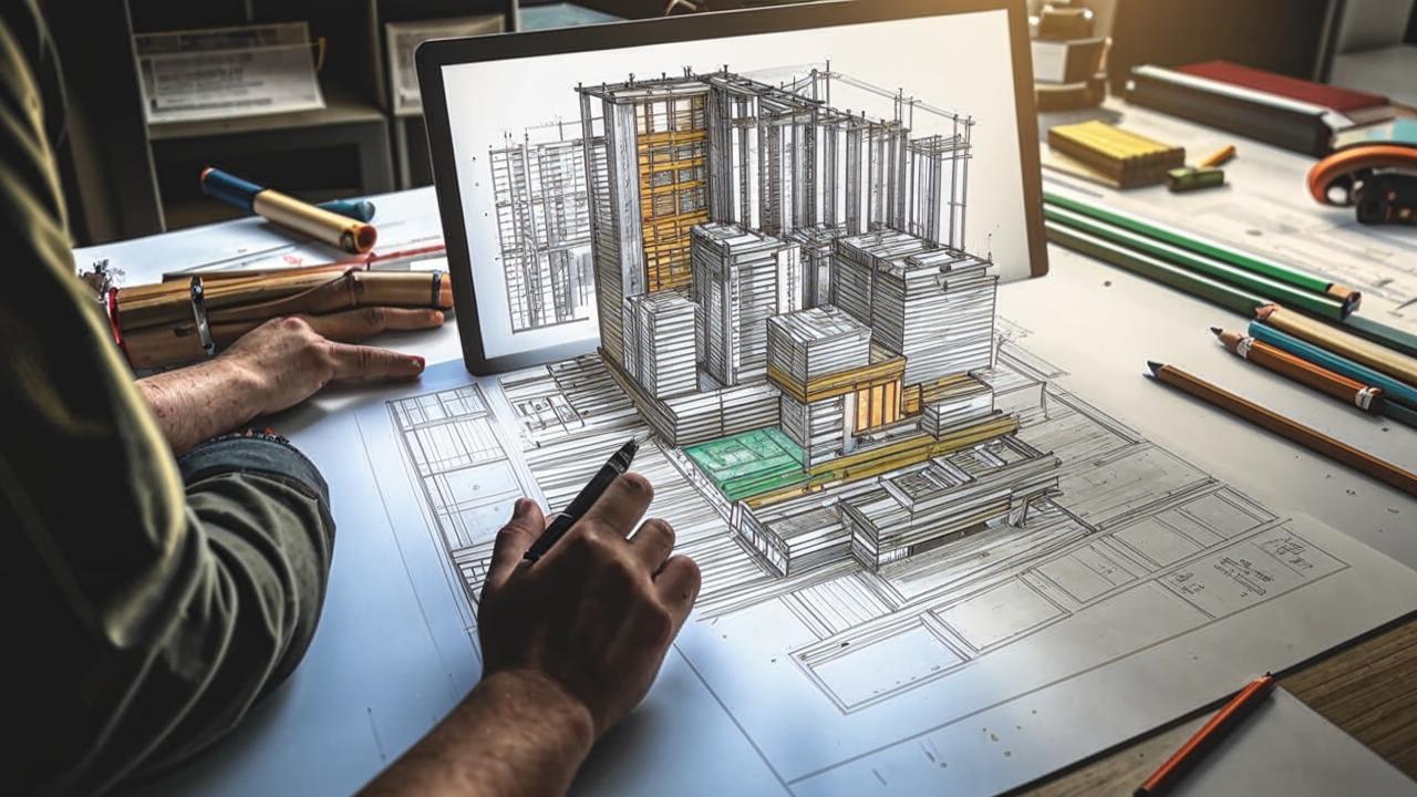 Эскизное проектирование. Разработка эскиза, формирование планировки, внешнего вида здания