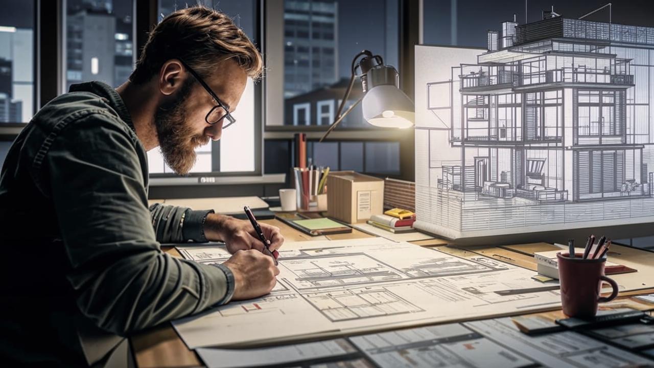 Эскизное проектирование. Разработка эскиза, формирование планировки, внешнего вида здания