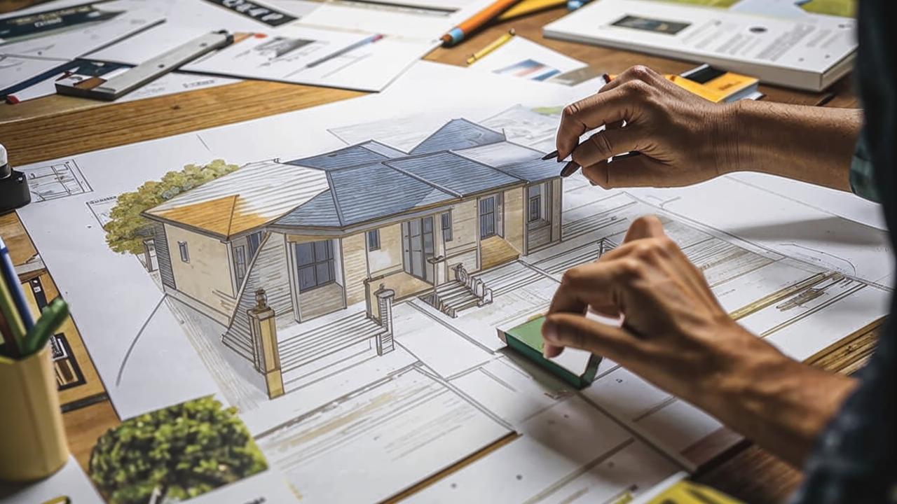 Эскизное проектирование. Разработка эскиза, формирование планировки, внешнего вида здания